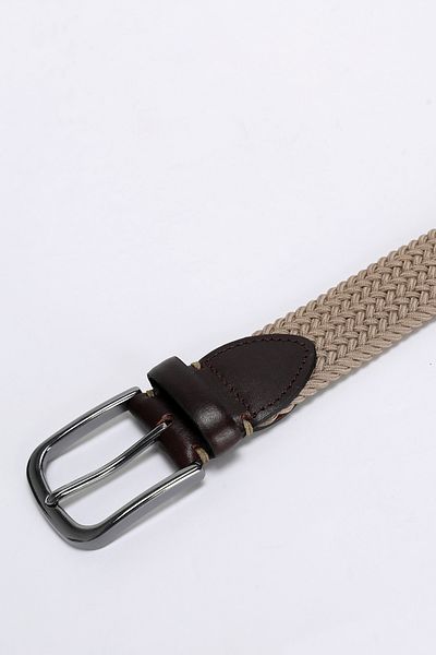 Lufian Karman Men's Knitted Belt Beige
