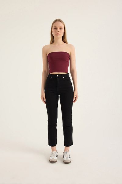 SEVİLEN Pantaloni din denim cu talie înaltă