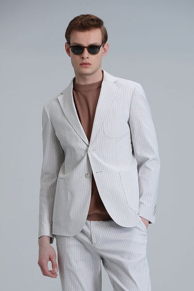 Lufian Ανδρικό σακάκι σακάκι Cosby Beige Slim Fit Sports