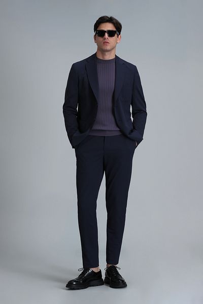 Lufian Asel Spor Мъжко блейзър яке Slim Fit Navy Blue