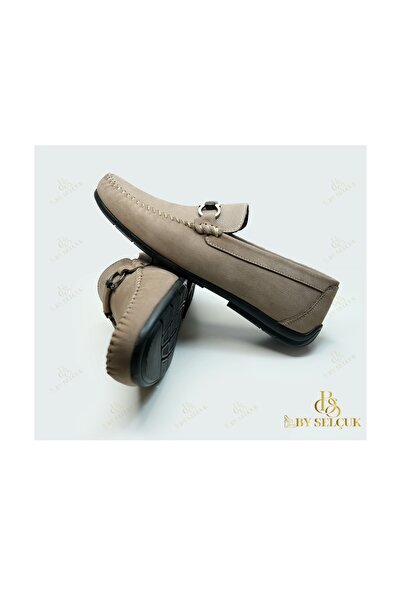 By Selçuk Бежови кожени мокасини за ежедневно носене