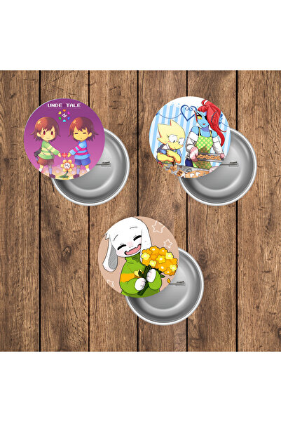 mertfigur Undertale Anime Buton Rozet Seti (44mm)