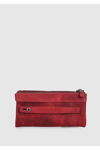 Carrera Carrera 004 Claret Red Wallet - Double Zipper Crazy Design