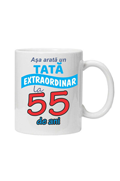 OEM Cana albă personalizată „Așa arată un tată extraordinar – 55 de ani”, INO...