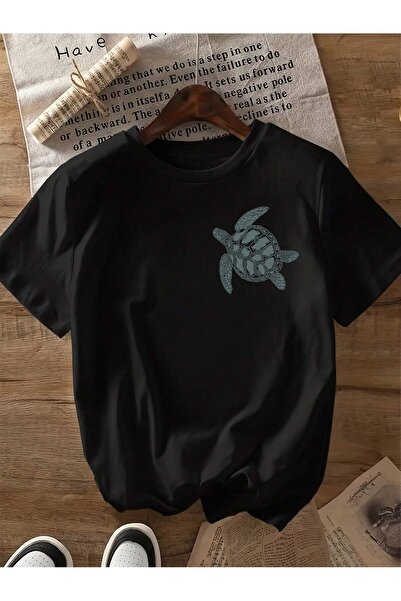 EVIus Bărbați/Femei supradimensionat Sea Turtle cu imprimeu Polo Guler tricou