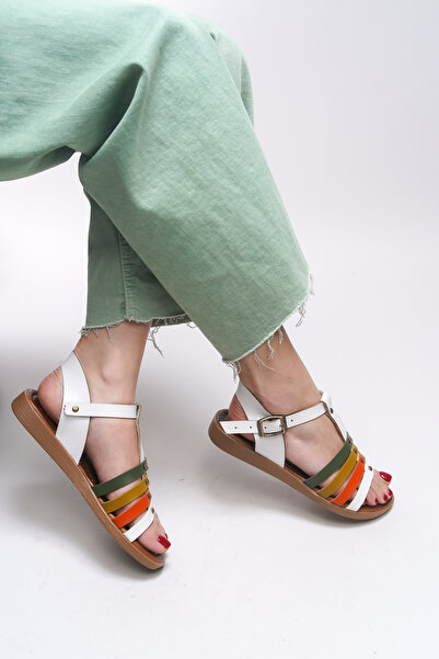 Riccon Λευκά γυναικεία σανδάλια Lizcaiah 0012201