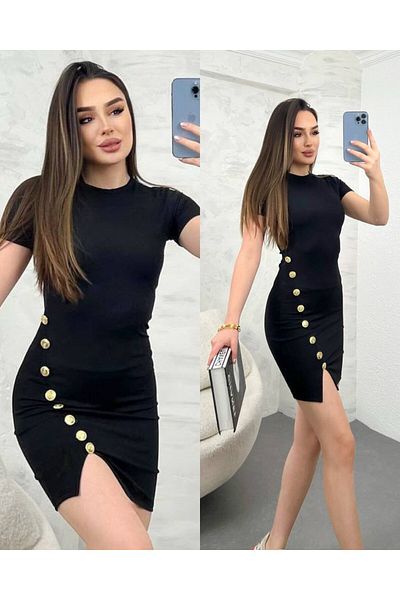 hipnoz butik Women's Short Sleeve Twirl Fabric Mini Dress(Original Visual)