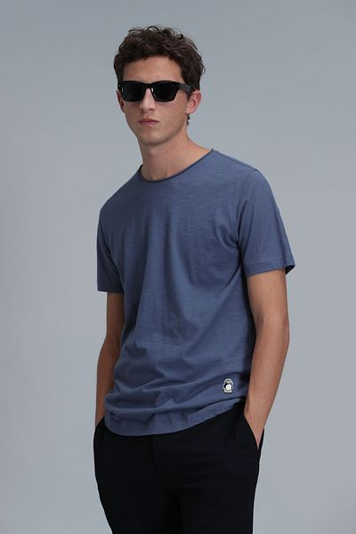Lufian Ανδρικό μπλουζάκι Junya Basic Midnight Blue