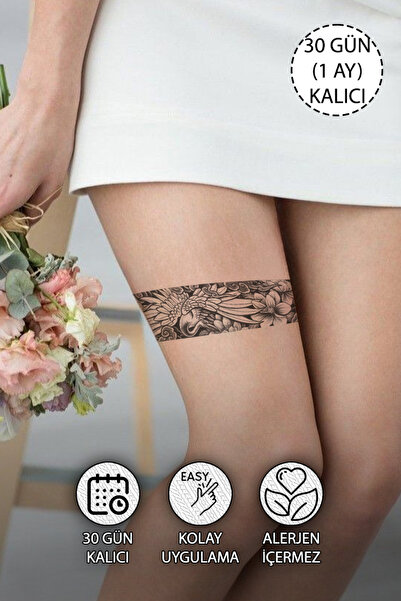 SERRANO 30 Gün / 1 Ay Kalıcı Jartiyer, Bilek, Bacak, Bel, Göbek Dövme Tattoo ...