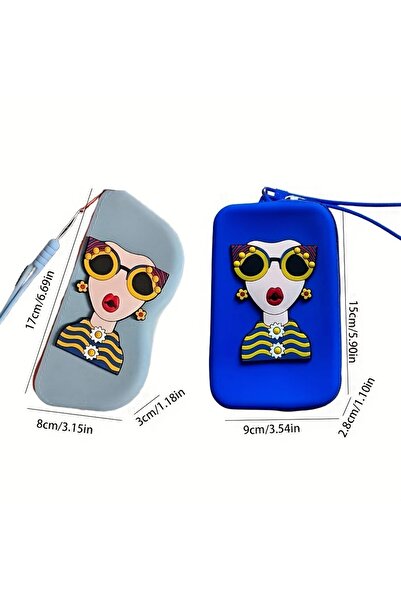 GlassySKY Κρεμιέται σε τσάντα σιλικόνης Πρακτική εύκολη μεταφορά και πρόσβαση Χαριτωμένη θήκη γυαλιών, καλοκαιρινή μόδα αξεσουάρ