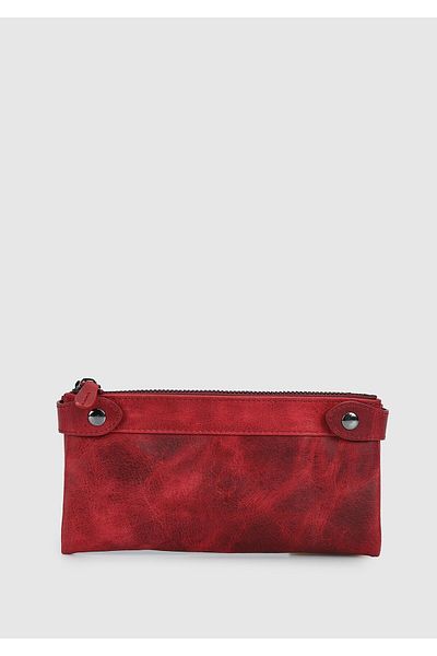 Carrera Carrera 004 Claret Red Wallet - Double Zipper Crazy Design