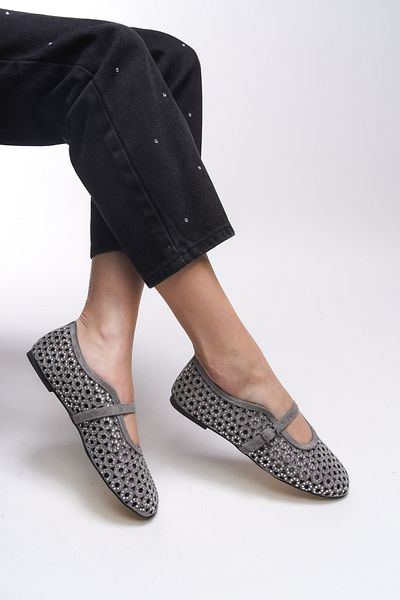 Riccon Qhilnoda Women's Ballerinas 0012500   Gray Suede