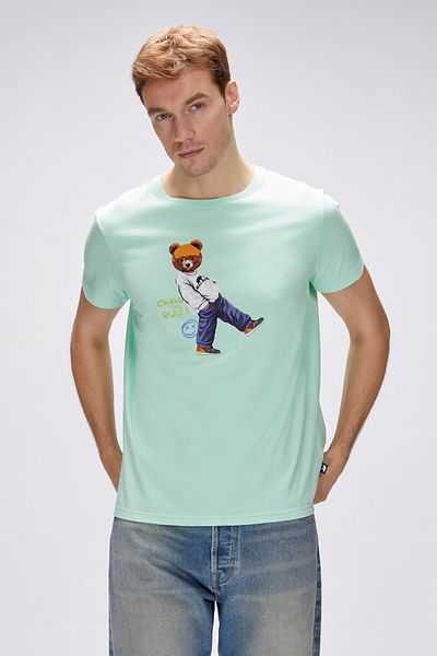 Bad Bear تي شيرت مطبوع للرجال من Nash Green