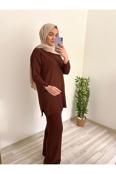 Marjita Hijab Striped Knitwear Set - Comfortable Fit