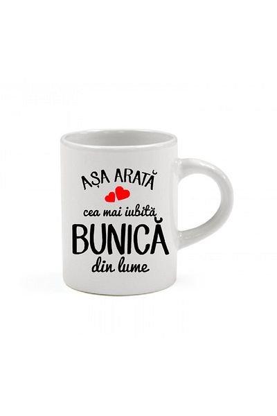 OEM Cană albă personalizată „Cea mai iubită bunică”, Inovatix®. 330 ml