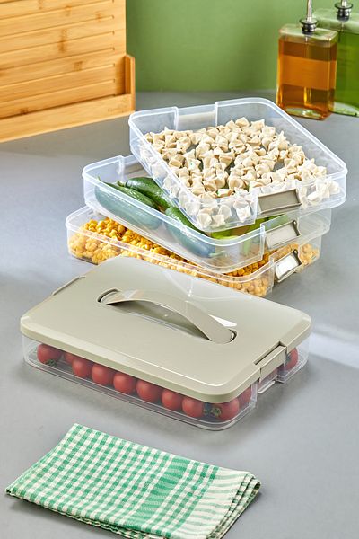 ALP HOME Practical 4 Tiers Storage Container Refrigerator Organizer Multi-Purpose Storage Container