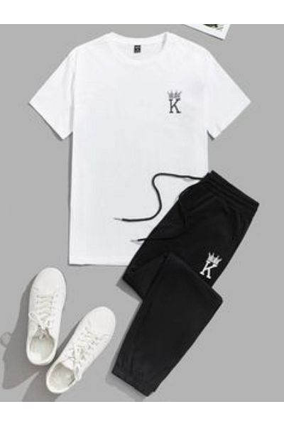 bellanova Sweat Suit T-Shirt Sweatpants Suit with Cool Pattern