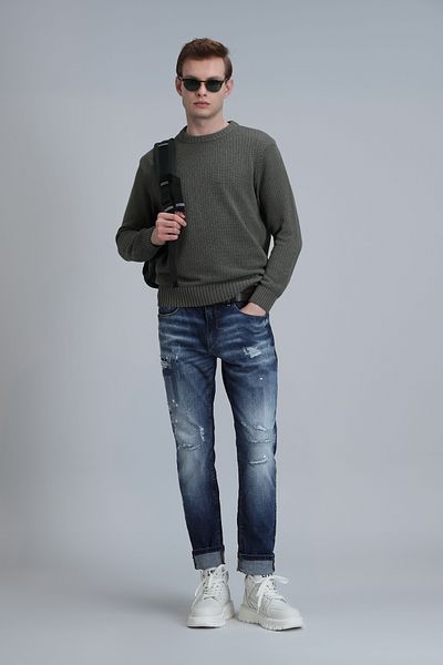 Lufian Danmar Smart Jean - Pantaloni albaștri slim fit pentru bărbați
