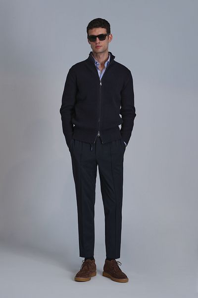 Lufian Men's Navy Blue Road Cardigan