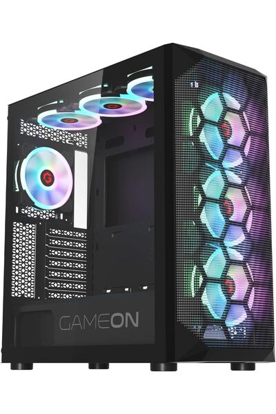 GAMEON Emperor Midnight I Series, Mid Tower Gaming Case, Pre-installed Coolin...