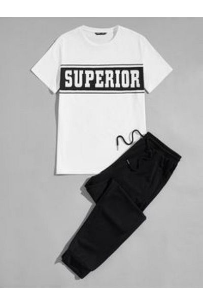 bellanova Sweat Suit T-Shirt Sweatpants Suit with Cool Pattern