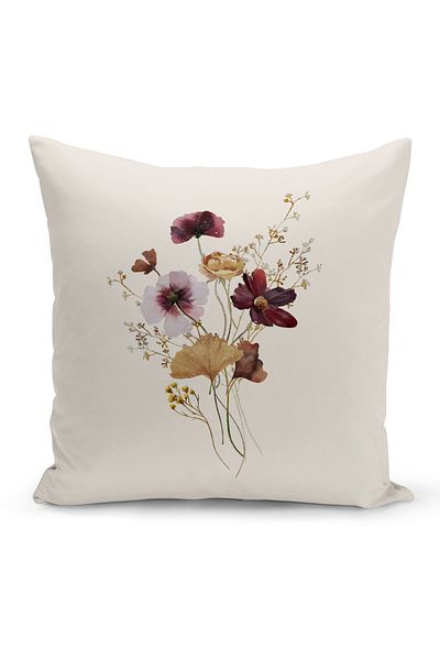 Bertille Home Set de 3 huse de pernă pentru pernă, cu imprimeu digital pe două fețe, seria Flower Spring (primăvară)