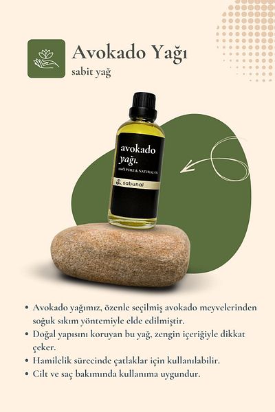 sabunal Avocado Oil 100 ml - Anti-Aging Moisturizing Oil for Cracked and Dry Skin