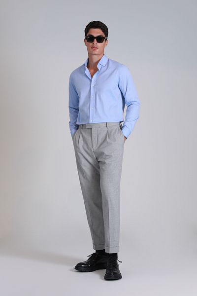 Lufian Daniel Barbati - Cămașă de bază albastră slim fit