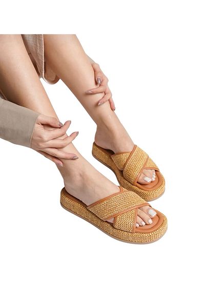 YUNUSTERLİK63 New Model Braided Platform Sole Vision Color Shoes