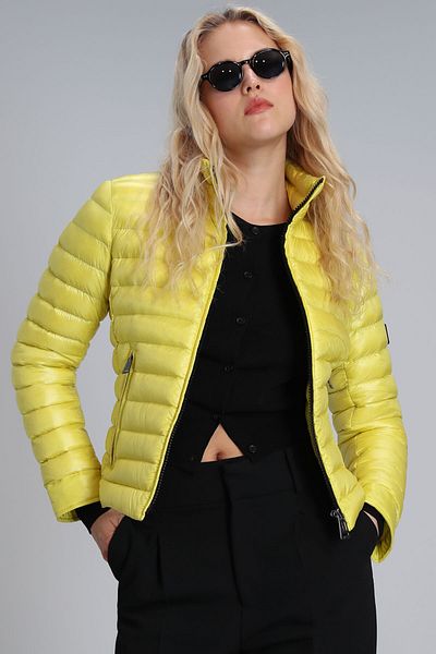 Lufian Palton galben pentru femei Mary Goose Feather