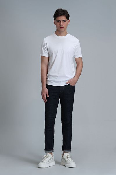 Lufian Ανδρικό Basic Λευκό T-Shirt - Sarder