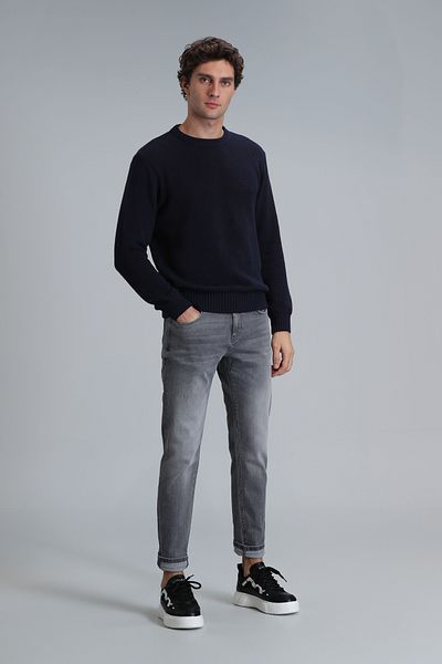Lufian Stef Smart Jean Ανδρικό Παντελόνι Slim Fit Ανοιχτό Γκρι