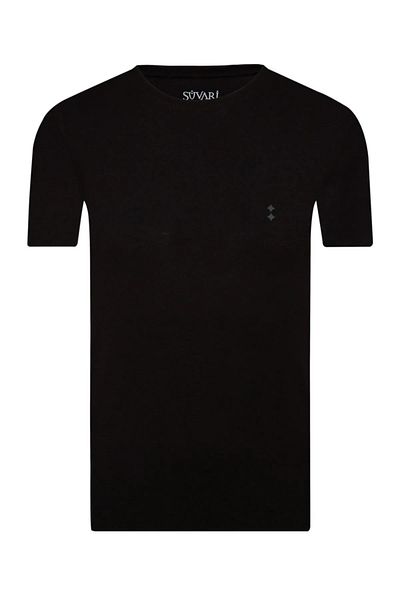 SÜVARİ Slim Fit O Neck Basic μονόχρωμο μπλουζάκι