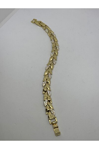 Çelik Arya Jewelry 316L Non Tarnish Women's Steel Jeweler Model Leaf Design Gourmet Bracelet