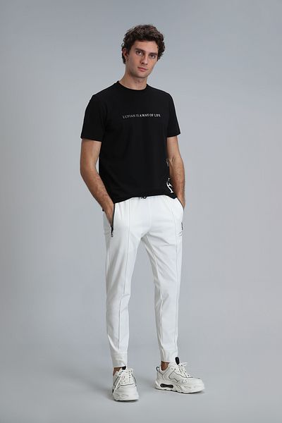 Lufian Ανδρικό αθλητικό παντελόνι Fast Off White
