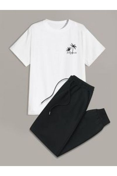 bellanova Sweat Suit T-Shirt Sweatpants Suit with Cool Pattern
