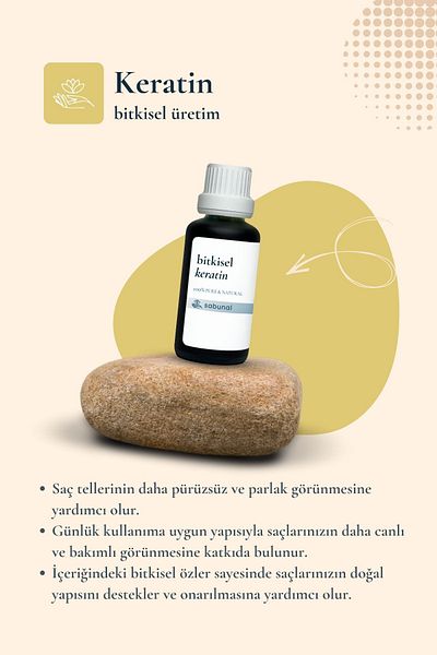 sabunal Herbal Keratin 30 ml -Supporting Ingredient Suitable for Hair Care Shampoos