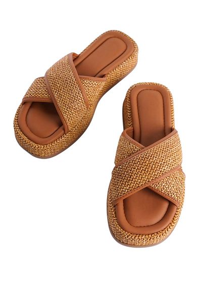 YUNUSTERLİK63 New Model Braided Platform Sole Vision Color Shoes