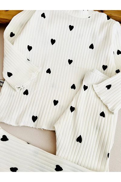 eymwes Baby Girl Child Heart Polka Dot Flexible Camisole Seasonal Cotton Suit