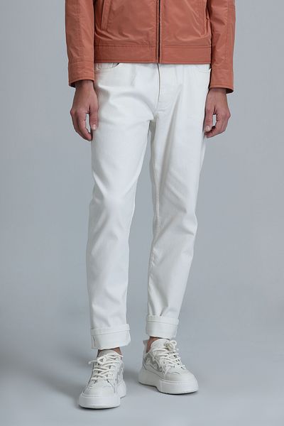 Lufian Ader Smart White Men's Chino Pants - Straight Fit