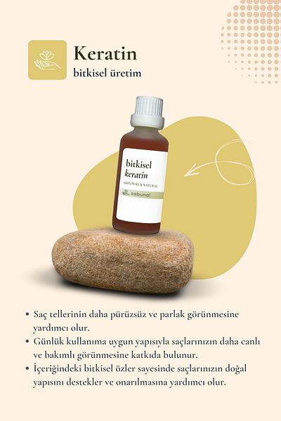 sabunal Herbal Keratin 50 ml - Hair Care Supporting Ingredient Suitable for Shampoos
