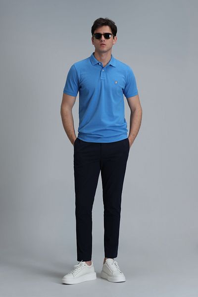 Lufian Tricou polo Laon Smart pentru bărbați, slim fit, albastru deschis