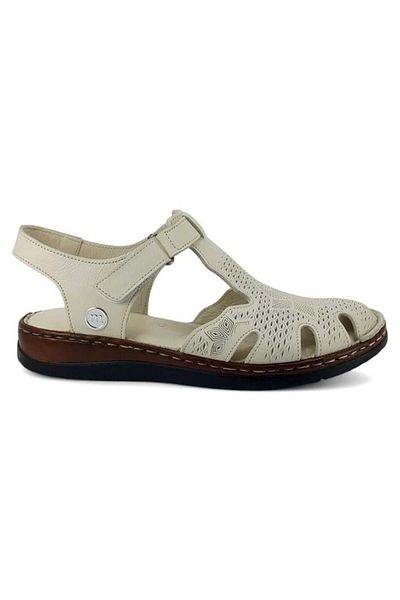Mammamia 2550 Genuine Leather Daily Women's Sandals-Cream