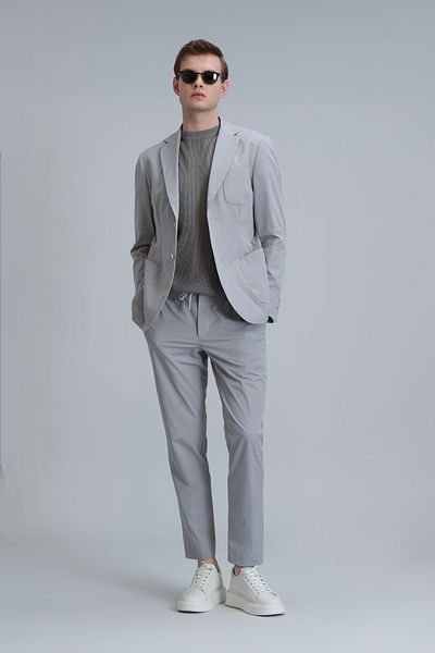 Lufian Mex Sports Men's Blazer Jacket Slim Fit Light Gray