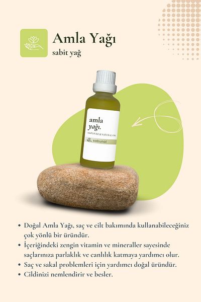 sabunal Amla Oil 50 ml - Natural Hair and Beard Cold Pressed Care Oil