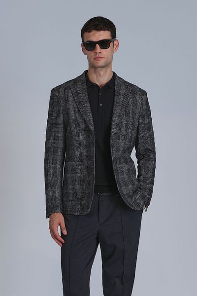 Lufian Mani Sports Men's Blazer Jacket Slim Fit Dark Gray