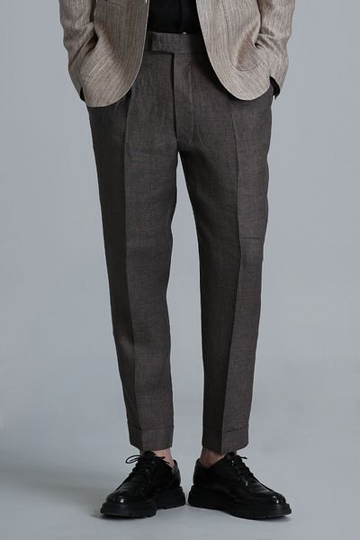 Lufian Star Smart Men's Brown Chino Pants - Comfort Fit