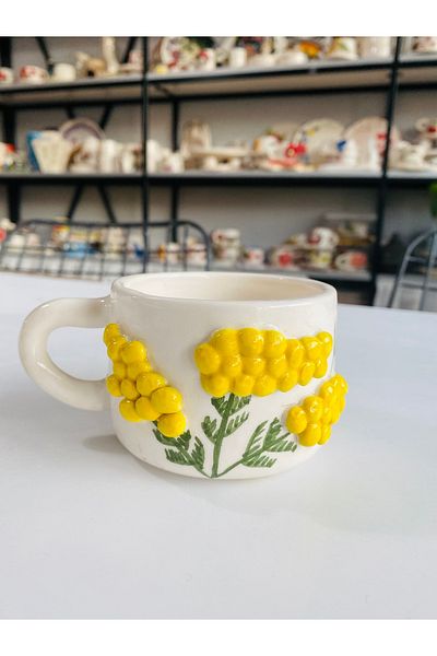 Banuart Mimosa Handmade Gift Ceramic Mug Coffee Teacup Mug