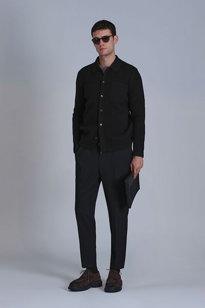 Lufian Black Solid Men's Cardigan