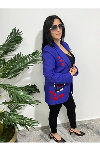 MODA Tasarım Nakışlı Blazer Ceket Saksı